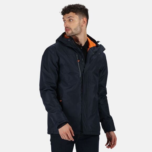 Regatta Professional Mens Heated Waterproof Jacket / Navy/Magma Orange